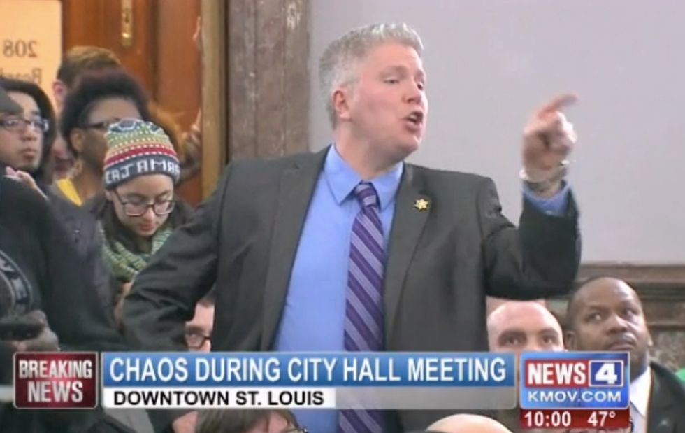 St. Louis Police Union Official Wearing 'I Am Darren Wilson' Bracelet Reportedly Upset Crowd Before Meeting Turned Into Shoving Match