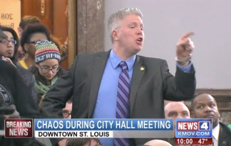 St. Louis Police Union Official Wearing 'I Am Darren Wilson' Bracelet Reportedly Upset Crowd Before Meeting Turned Into Shoving Match