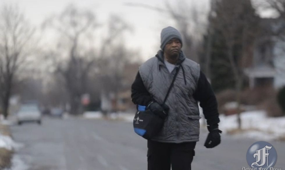 This Detroit Man Walks 21 Miles Each Day to Get to Work. And the Public Has Chipped in to Give Him a Big Surprise.