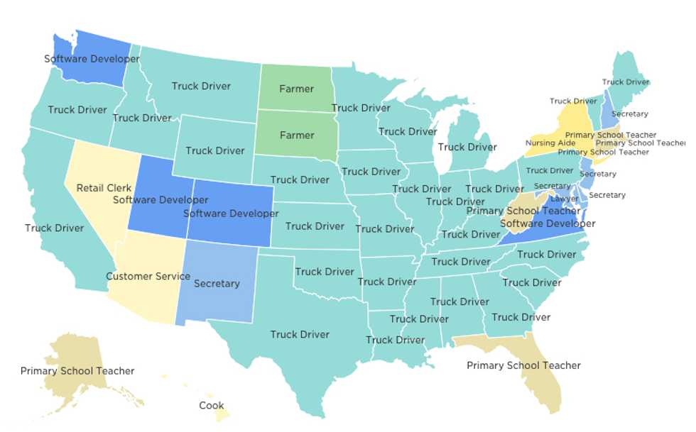 What's the Most Popular Job In Your State? Interactive Map Reveals the Answer.