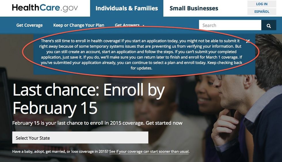 Keep Checking Back for Updates': Obamacare Sign-Ups Hit Technical Snag Ahead of Looming Deadline (UPDATE: Problem Fixed, Officials Say)
