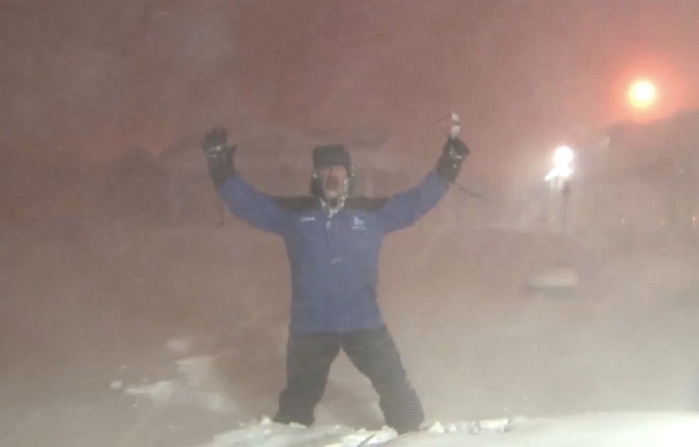 Meteorologist Cuts Loose With Supercharged Celebration During Monster Boston Snowstorm