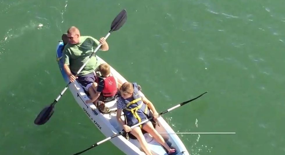 Family Out Kayaking Gets a Visit From an Unexpected Sea Creature