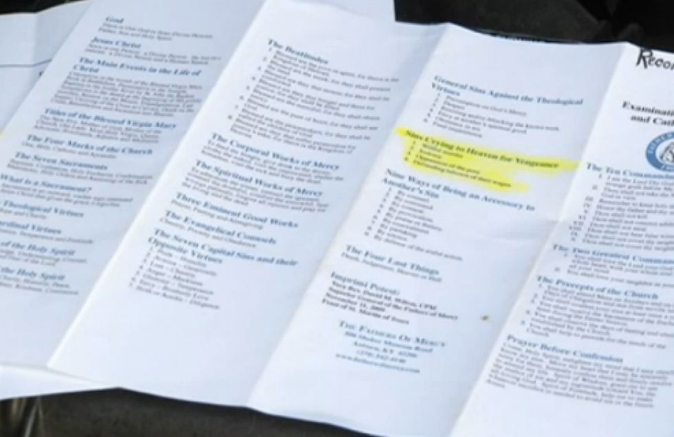 The Reason Parents Are Shocked and Outraged Over a Pamphlet That a Priest Handed Out to Elementary School Students