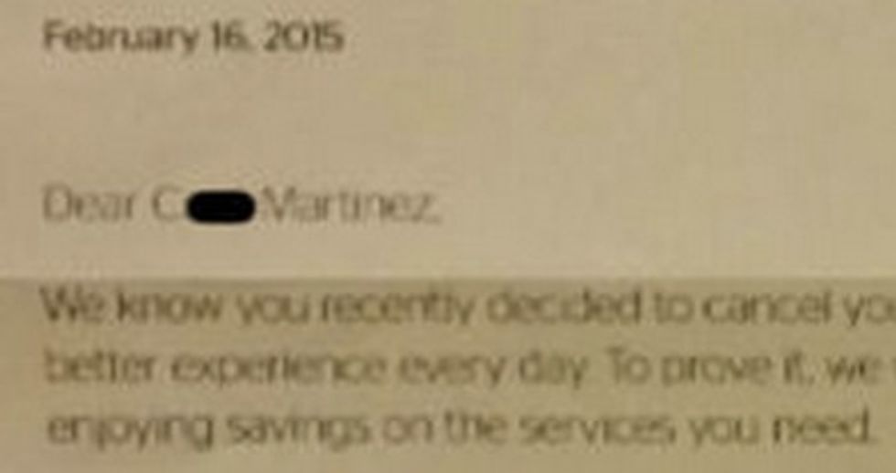 She Opened Up a Letter From Her Cable Company and Found Something Disgusting