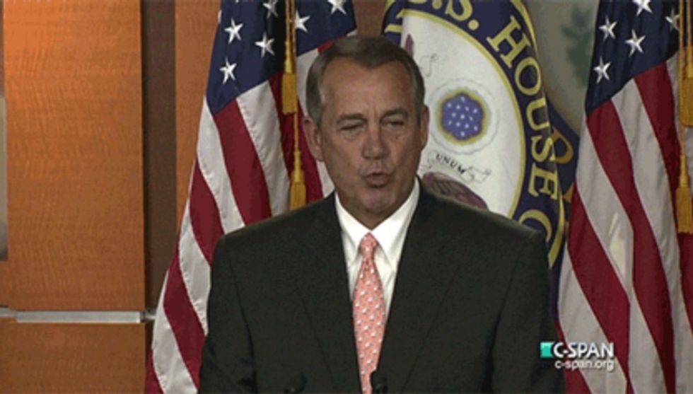 It's a Mystery Why John Boehner Made This Very Awkward Gesture in Response to Reporter's Question