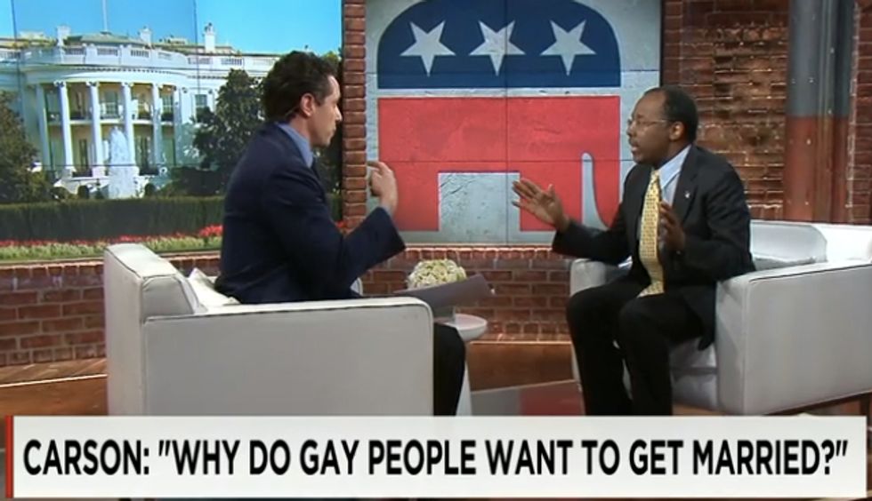 Ben Carson Clashes With CNN Anchor About Whether Being Gay Is a Choice — and Offers Up This Example to Support His Claim