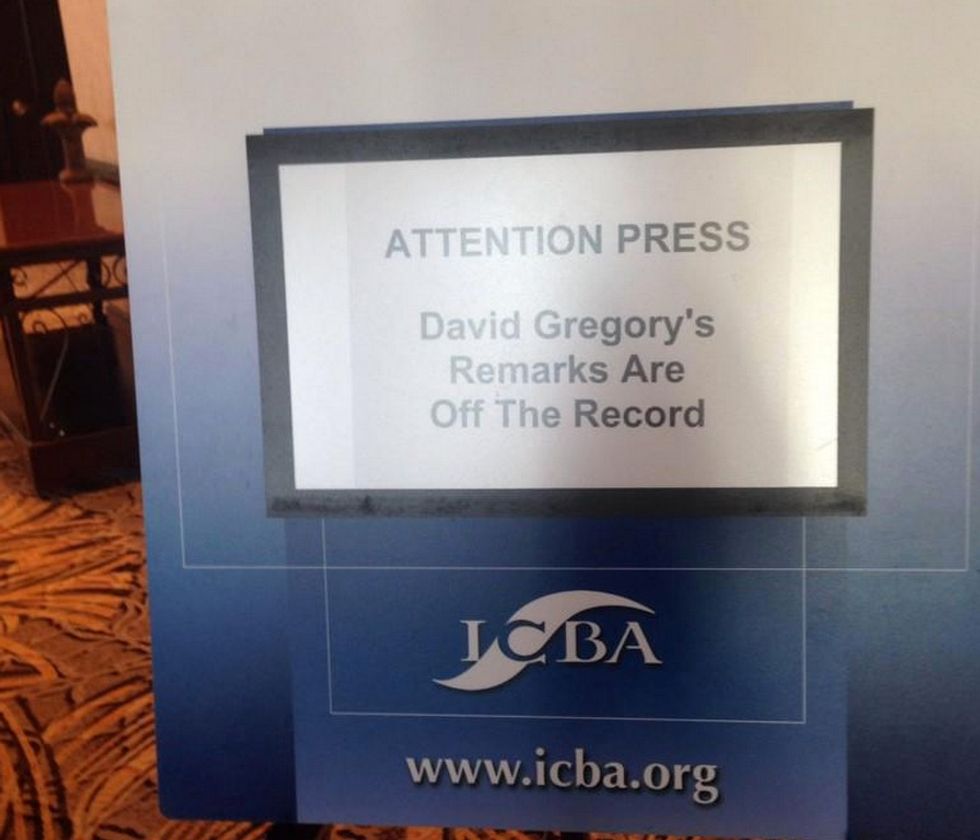 Former 'Meet the Press' Host David Gregory Tries, Fails to Keep This Speech 'Off the Record