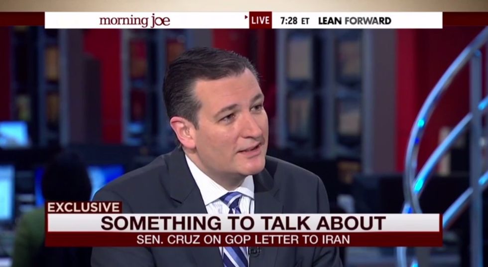 Listen to Ted Cruz's Answer When He's Asked on MSNBC If He Would Sign Iran Letter Again