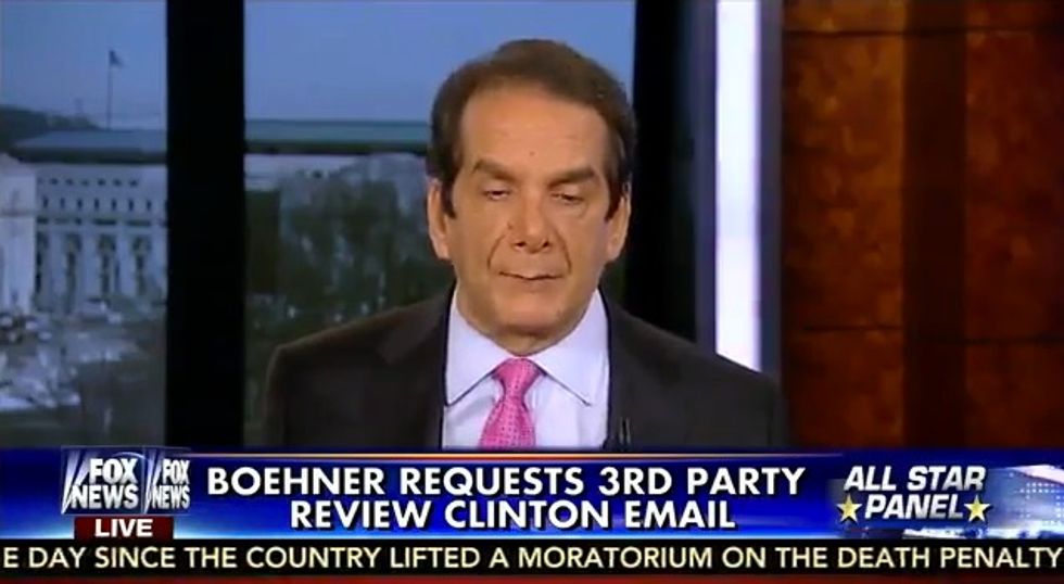 The Four Words Charles Krauthammer Used to Characterize Action Hillary Clinton Took With Her Emails