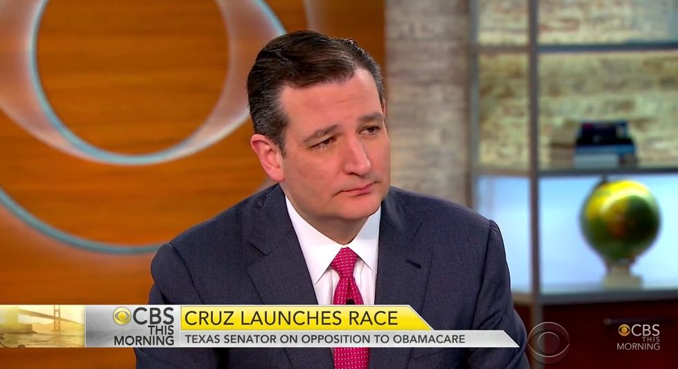 Watch How Ted Cruz Responds When He's Asked on CBS If He Would 'Take' Away Health Care From 16 Million People as President