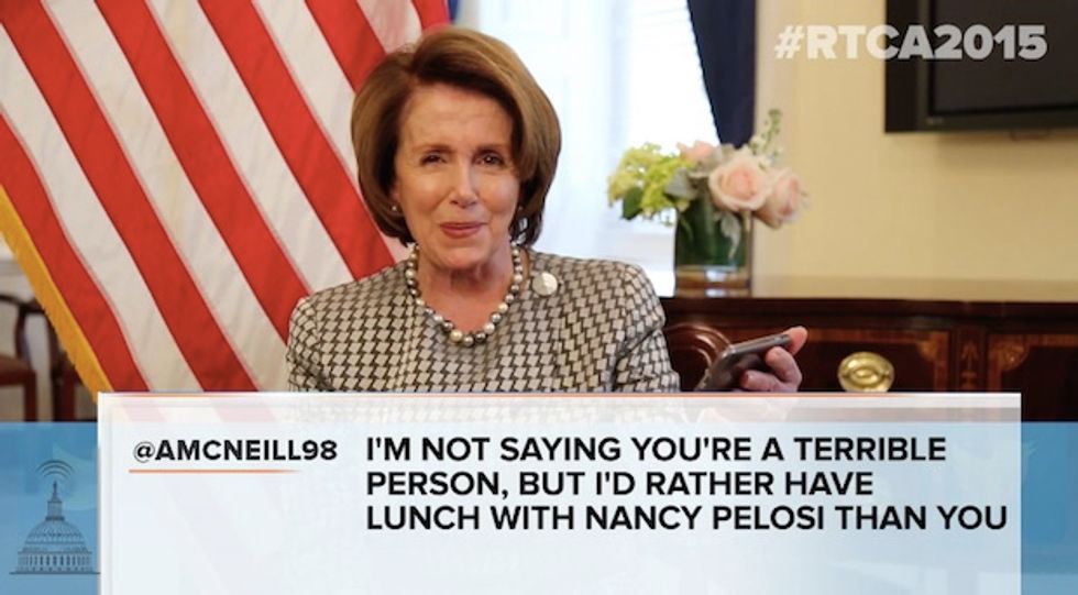 Nancy Pelosi looks like a tub of orange sherbet': Watch Pelosi, Boehner and others read mean tweets about themselves