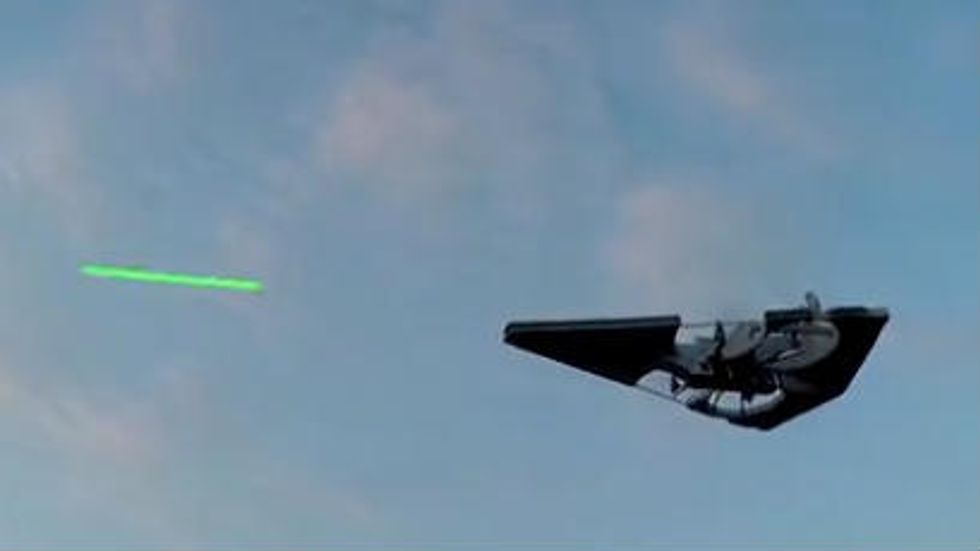 Watch This 'Star Wars' Drone Shoot 'Lasers' Across the Sky