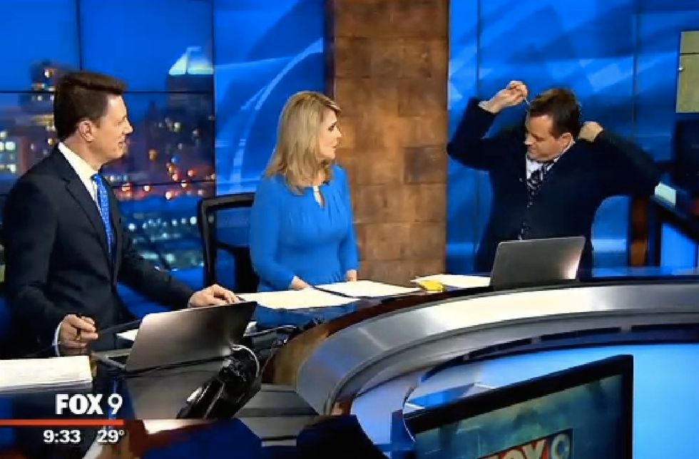 'I'm Sorry': Weatherman Pulls Something Out of His Jacket on Live TV — and Leaves His Colleagues Crying With Laughter