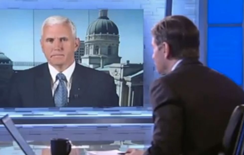 Journalist Interrupts and Peppers Him With Questions, but Gov. Mike Pence Refuses to Back Down on 'Religious Freedom' Law