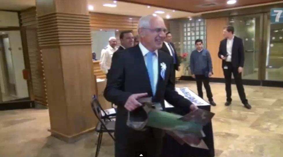 Israeli Lawmaker Brings Unusual Memento to Decorate His New Office