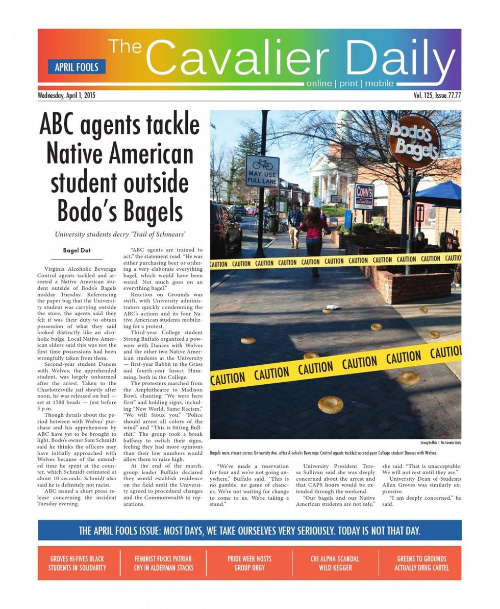Obnoxiously Racist': UVA Student Newspaper Yanks April Fools' Articles After Backlash