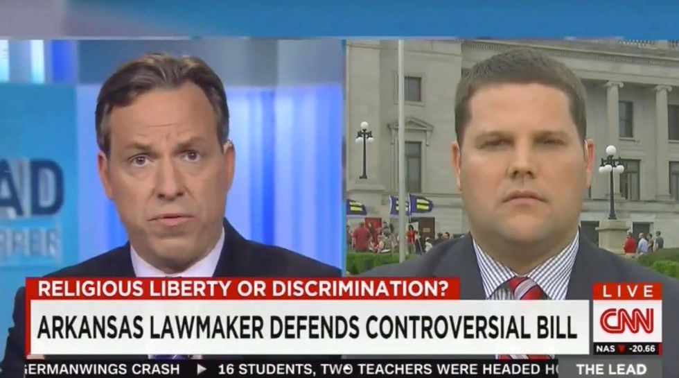 I'm Confused': CNN's Jake Tapper Presses Sponsor of Controversial Arkansas Religious Freedom Bill