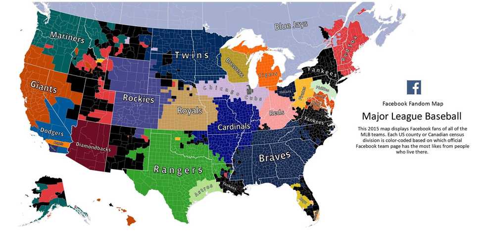 Which Major League Baseball Team Is Most Popular in Your Area? New Facebook Map Has the Answer