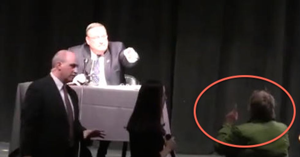 Video: Dem Ex-Lawmaker Lobs Vaseline at GOP Governor, Gets Removed From Public Forum