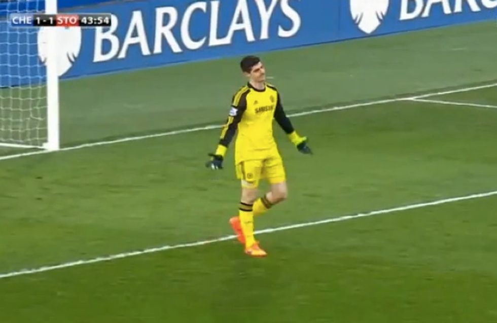 Soccer Player Goes for Broke and Tries a 65-Yard Shot. The Goalie Seems the Most Surprised.