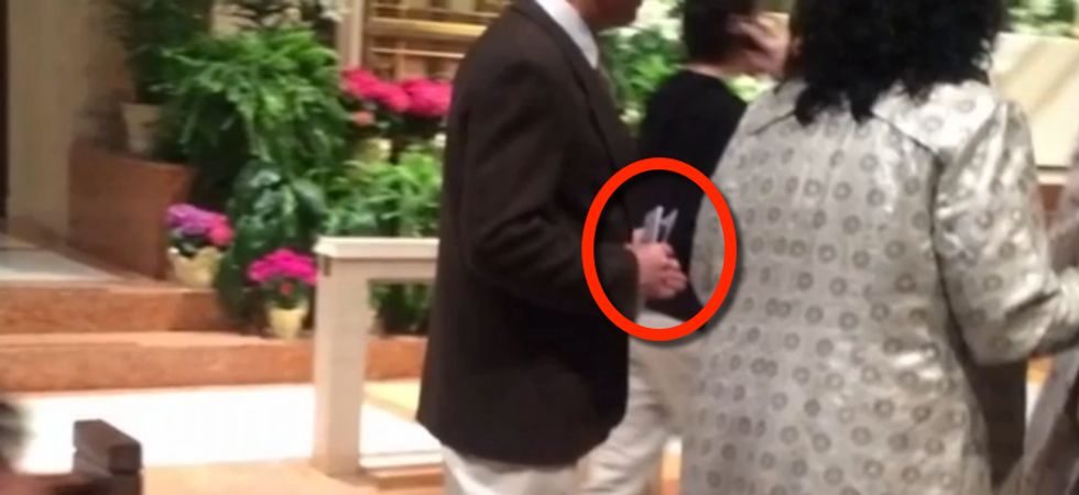 After a Man Apparently Gives Us All a Lesson on Gun Safety During a Church Service, Notice What One Congregant Captured on Camera