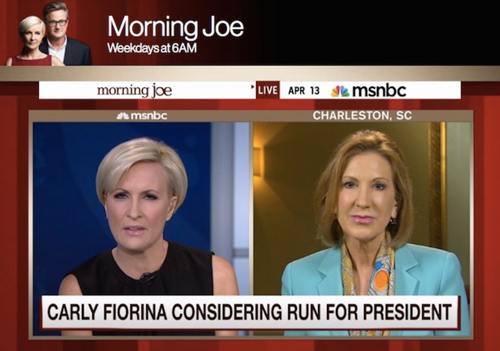 Mika Brzezinski Hits Carly Fiorina: 'Are You Really the Right Person to Be Criticizing Hillary Clinton's Accomplishments?