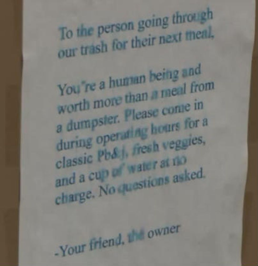 The Inspiring Note a Restaurant Owner Posted After Noticing Someone Had Been Going Through Her Trash