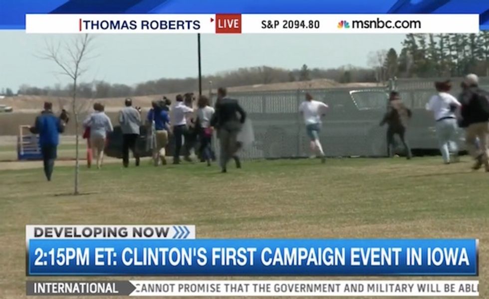 What the media did when Hillary Clinton arrived at an event in Iowa even left an MSNBC anchor surprised: 'Wow!