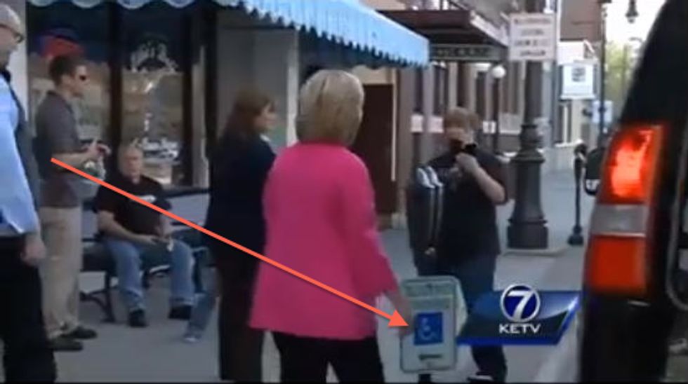 Did Hillary Clinton's Van Park in a Handicapped Spot In Iowa? Here's the Video