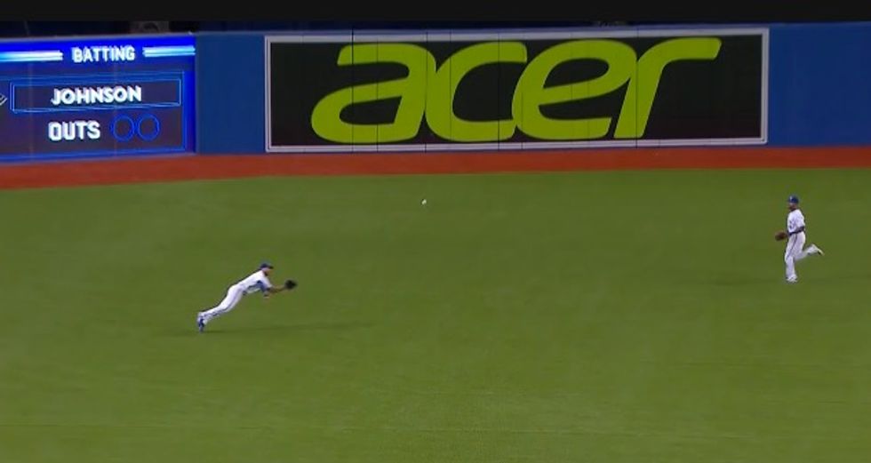 Oh My!': Left Fielder Makes 'Terrific' Diving Catch, Then Turns Two With Throw to Second