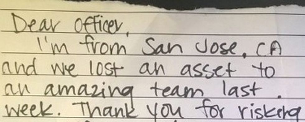 Note Left on Police Cruiser Prompts Cops to Search for the Writer — but Not for the Reason You Might be Thinking