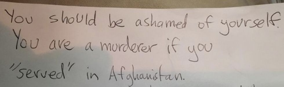 Afghan War Vet Returns to His Car to Find a Note — but This One Isn't Very Friendly