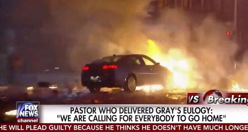 ‘Are You Watching This?!’: Insane Footage Shows Car Wildly Drive Through Debris, Fire on Live TV