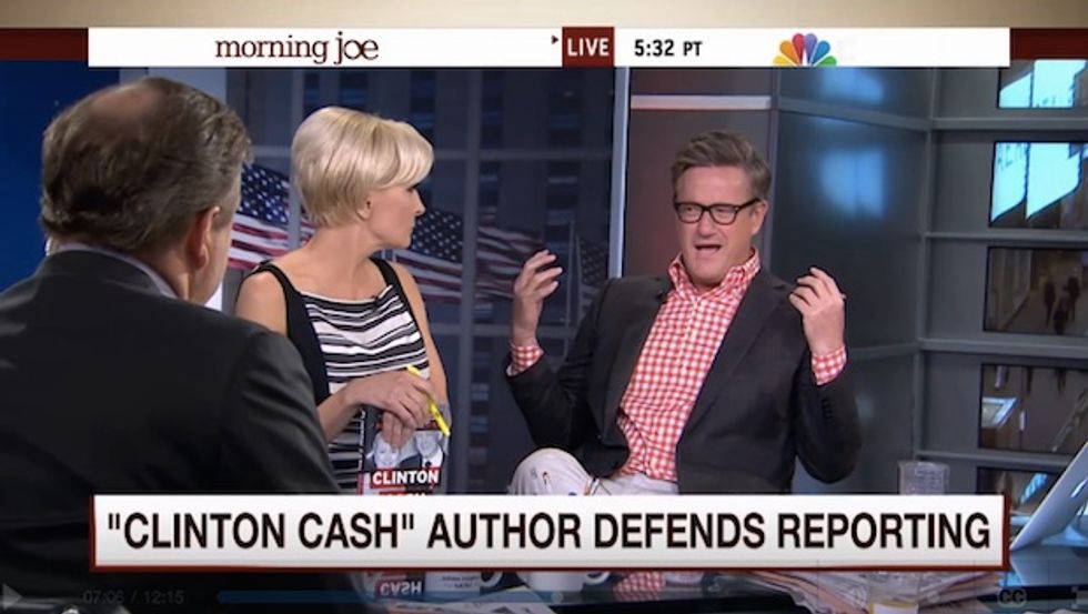 Joe Scarborough Calls Out Mika Brzezinski for Attacking 'Clinton Cash' Author