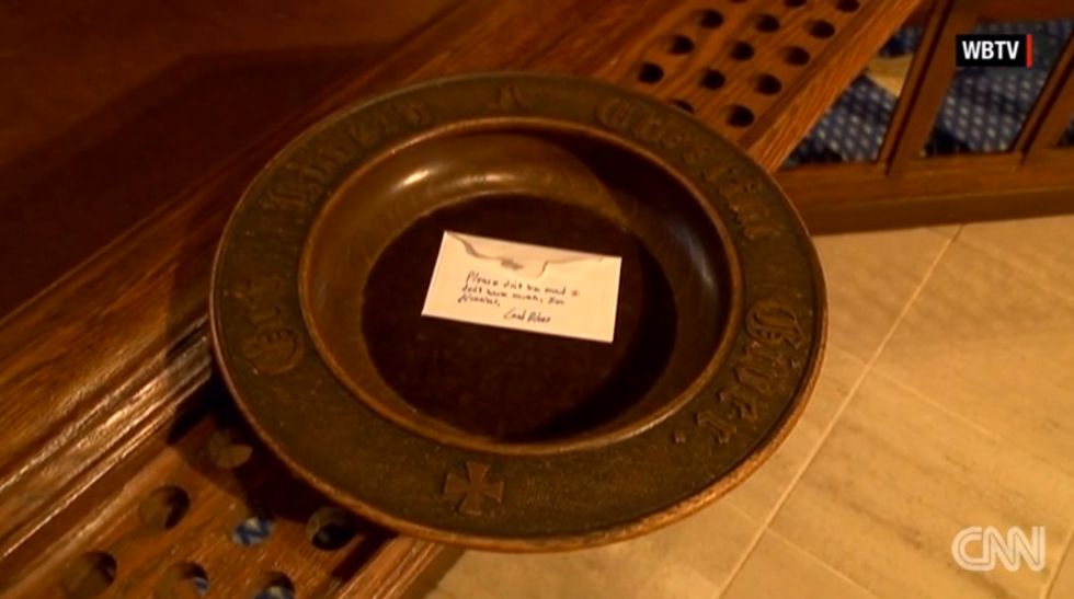 Mystery Man Leaves Donation to Church, but It's the Message Scrawled on Envelope Getting Attention
