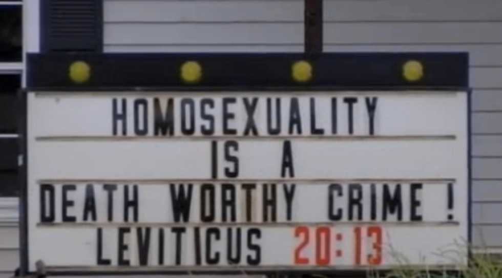 As Heinous as Murder': Pastor Defends Fiery Church Billboard Claiming 'Homosexuality Is a Death-Worthy Crime