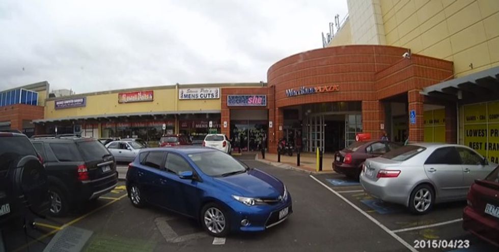 Dashcam captures woman's hilariously horrible parking job