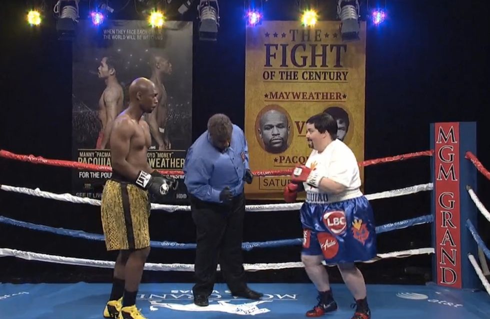 ‘SNL’ Aired a 'Pirated' Version of the Big Boxing Match. Look at the Woman Playing Pacquiao and See If You Spot the Problem Some Say They Did.