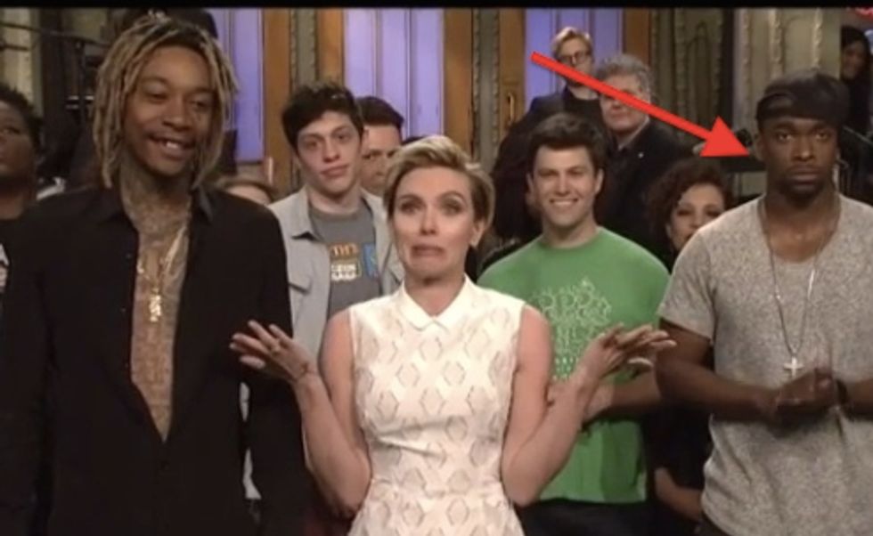 Watch This Guy's Face as Scarlett Johansson Drops a Huge Spoiler