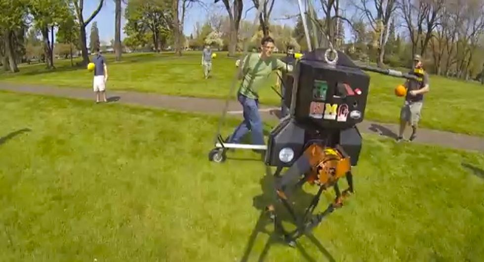 Animal-Inspired' Robot Goes for Walk in the Park...Gets Pelted With Dodgeballs