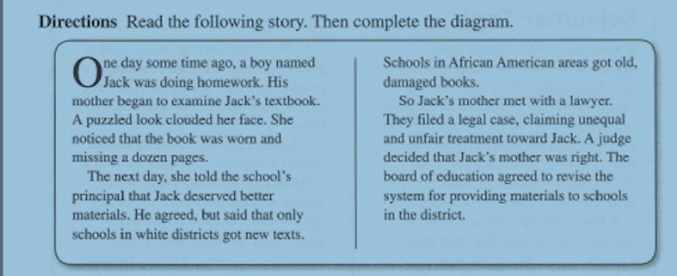 Common Core-Related Worksheet Teaches That Only White Schools Get New Textbooks