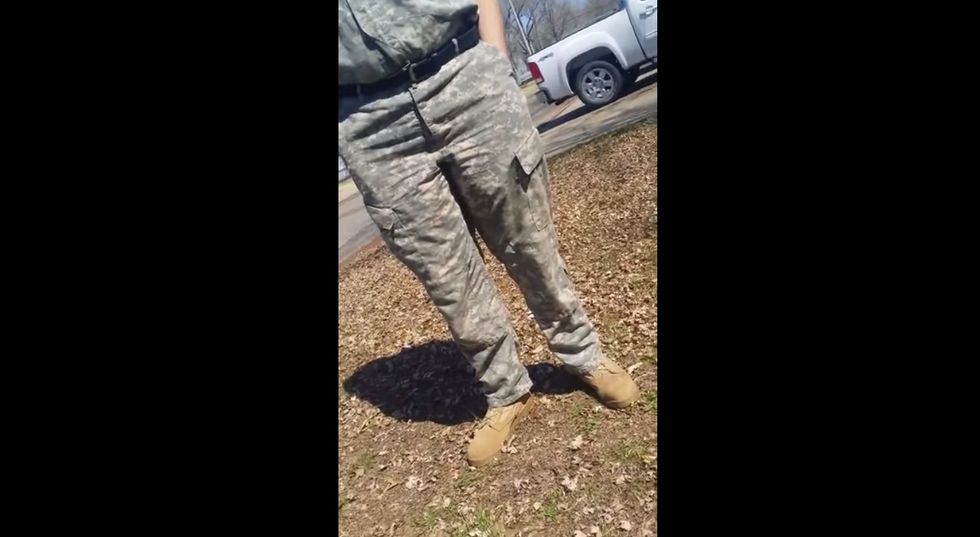 Man in Military Uniform Asks Veteran for a Cigarette — Before the Exchange Was Over, the Vet Was Ripping Off His Patches