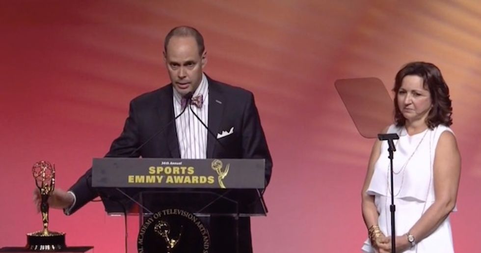Sports Anchor Wins Emmy Award, Then Surprises Everyone With What He Did Next on Stage