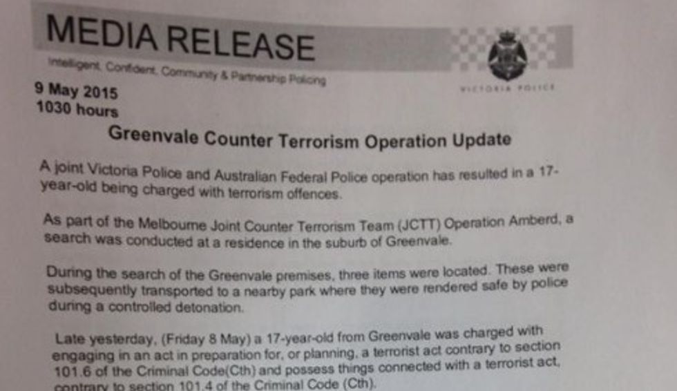 Australian Police Arrest 17-Year-Old, Say They Disrupted Bomb Plot in Melbourne