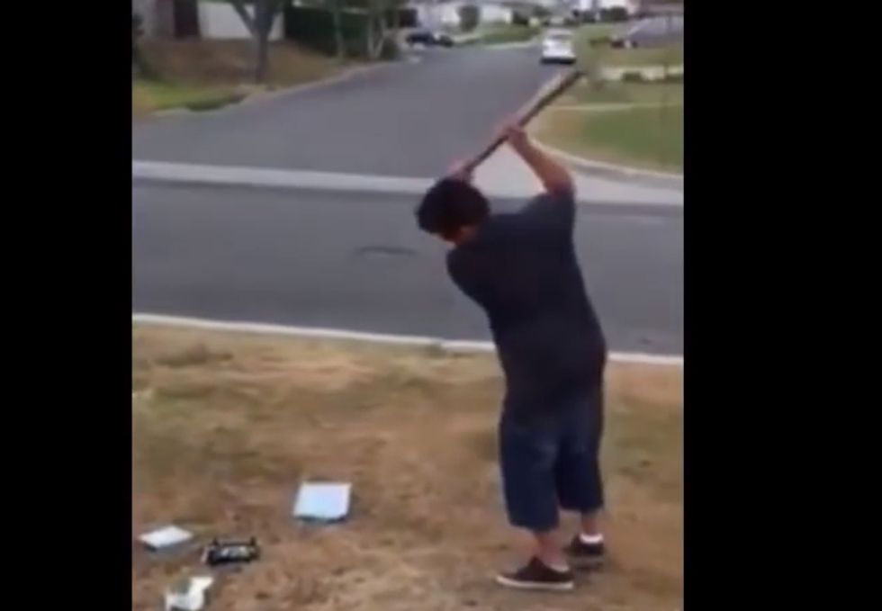Dad Gives Son a Sledgehammer and Tells Him to Start Swinging. It's What's on the Ground That Makes It So Hard for the Boy.