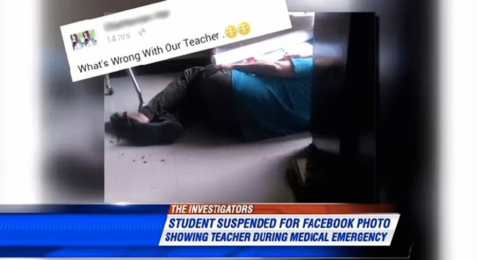 That Was a Cruel Thing to Do':  Student Suspended for Posting This Picture of Teacher on Facebook