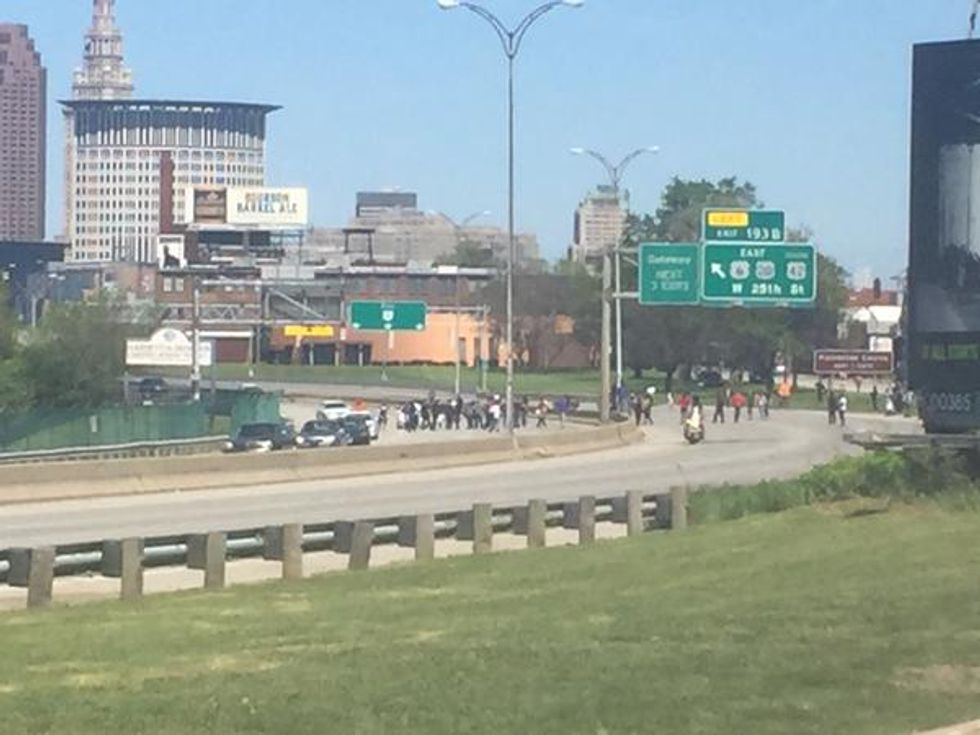 Protesters Block Highway in Cleveland