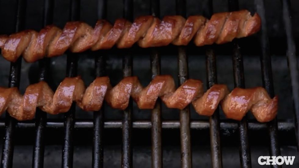 Barbecue tip: Spiral-cut those hot dogs before you put them on the grill
