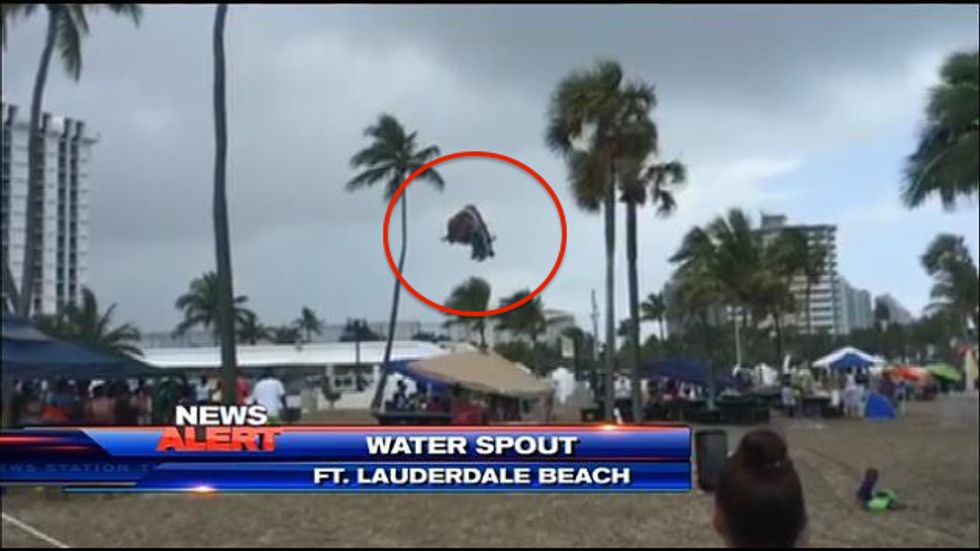 Beach Inflatable Sent Flying Through the Air With Children Inside After Waterspout Makes Landfall in Florida
